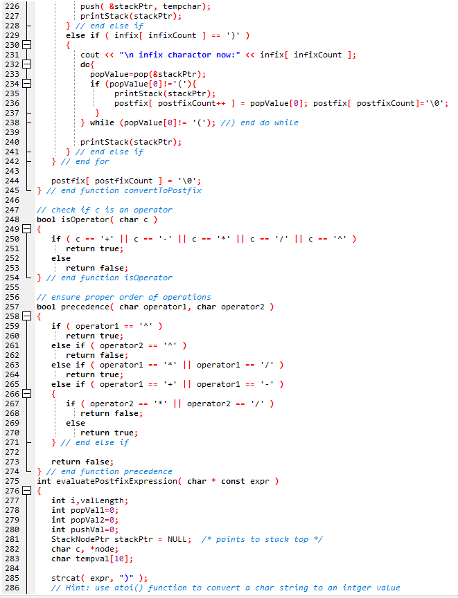 Combine 20.12 and 20.13 to evaluate an infix | Chegg.com