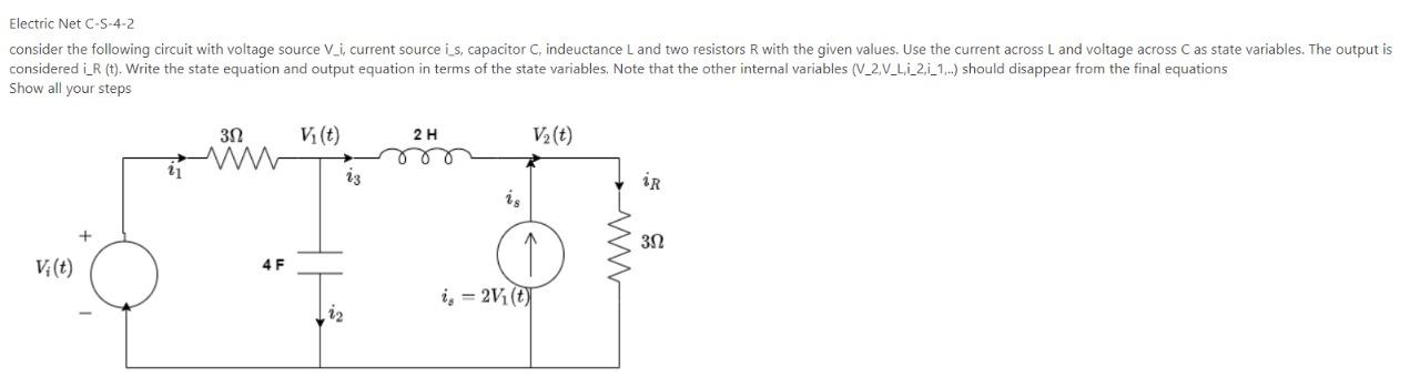 Solved Electric Net C-S-4-2 consider the following circuit | Chegg.com