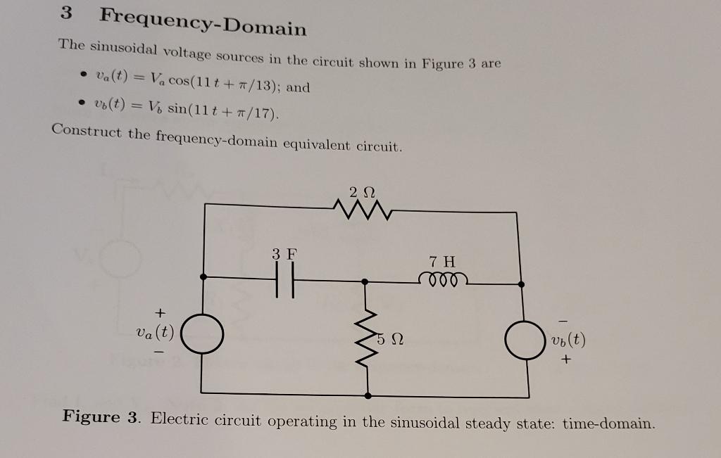 Solved 3 Frequency-Domain The sinusoidal voltage sources in | Chegg.com