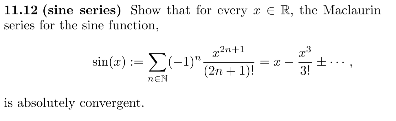 Solved 11.12 (sine series) Show that for every x ER, the | Chegg.com