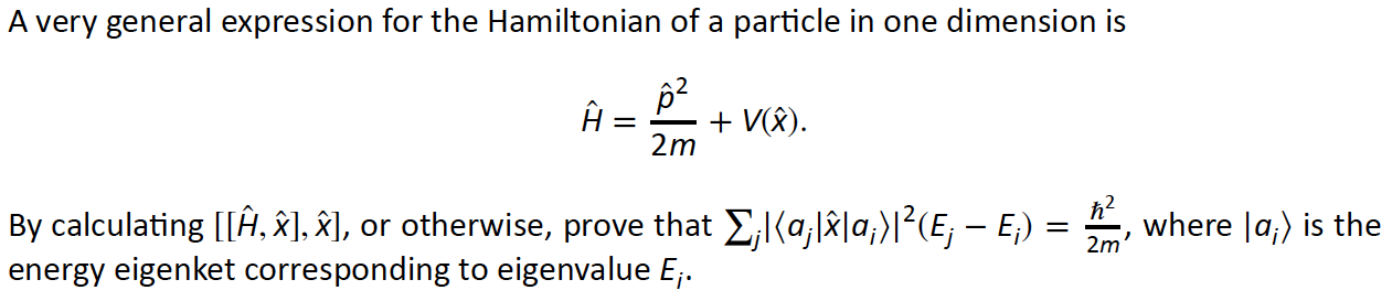 Solved A very general expression for the Hamiltonian of a | Chegg.com