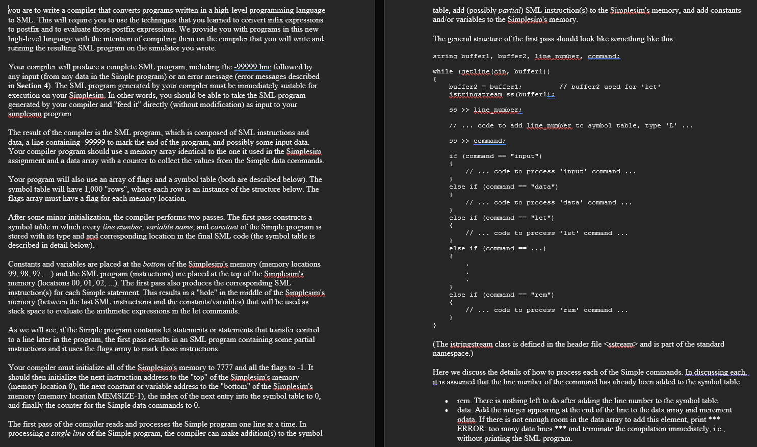 table, add (possibly partial SML instruction(s) to | Chegg.com