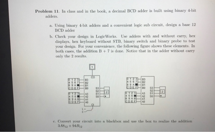 Solved Problem 11. In class and in the book, a decimal BCD | Chegg.com