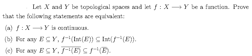 Solved Let X and Y be topological spaces and let f : X Y be | Chegg.com