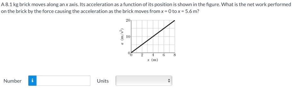 Solved A 8.1 kg brick moves along an x axis. Its | Chegg.com