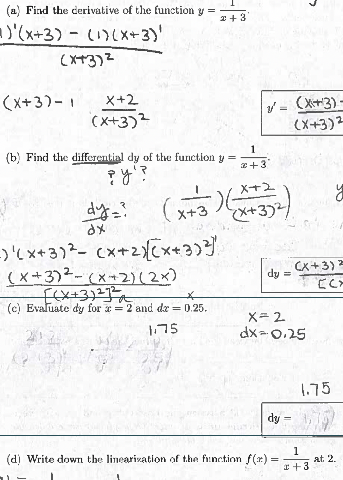 Solved (a) Find the derivative of the function y=x+31. | Chegg.com