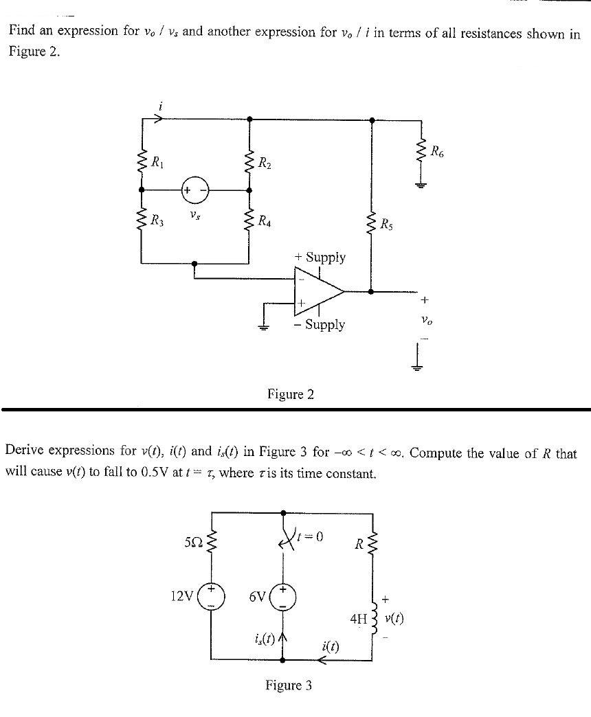 Solved Find an expression for vo / Vs and another expression | Chegg.com