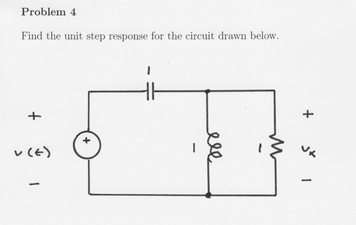 Solved Problem 4 Find the unit step response for the circuit | Chegg.com