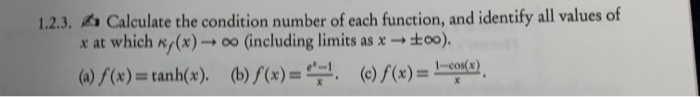 Solved 1.2.3. Calculate the condition number of each | Chegg.com