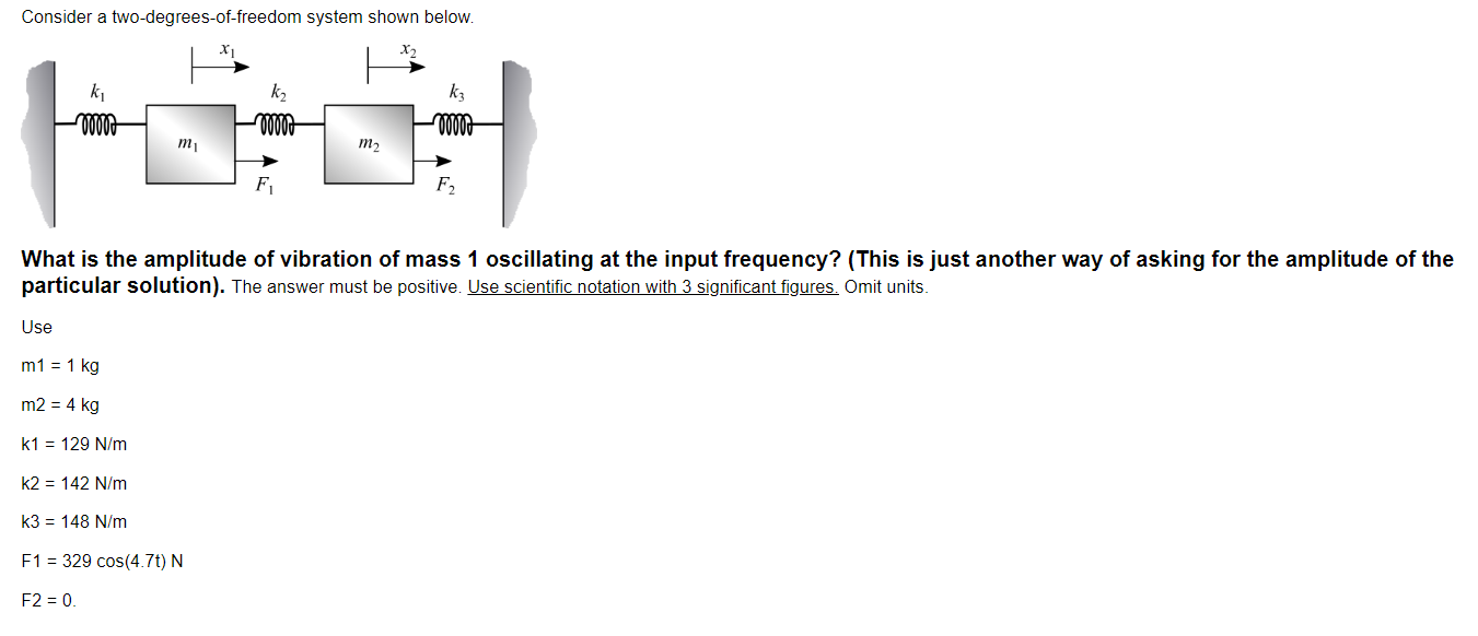 Solved Consider A Two-degrees-of-freedom System Shown Below. | Chegg.com