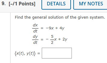 Solved Find the general solution of the given | Chegg.com