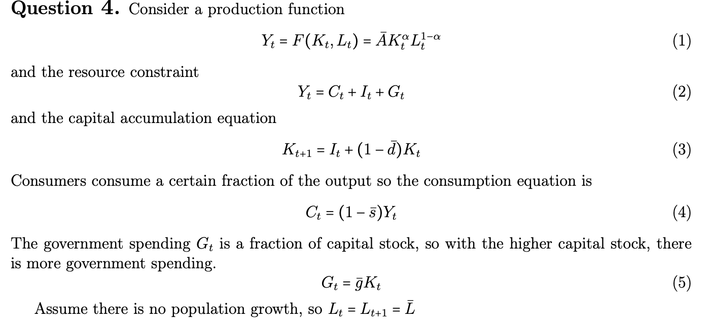 Question 4. Consider a production function | Chegg.com