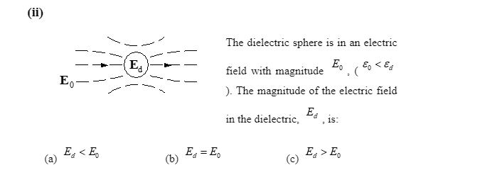 Solved The dielectric sphere is in an electric E, (&o