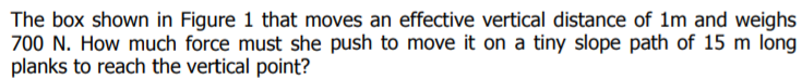 Solved The box shown in Figure 1 that moves an effective | Chegg.com