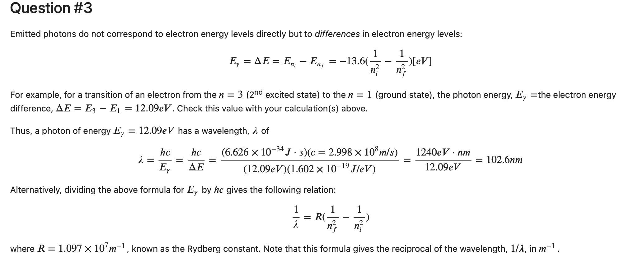 Solved Question #3 Emitted photons do not correspond to | Chegg.com