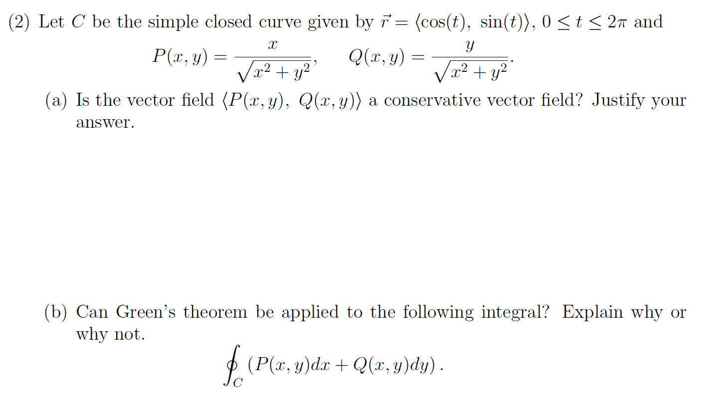 Solved T 2 Let C Be The Simple Closed Curve Given By N Chegg Com