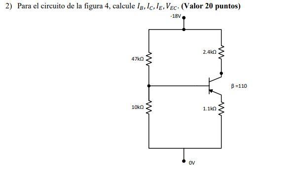 Solved For the circuit in Figure 4, find 𝐼𝐵, 𝐼𝐶, 𝐼𝐸, | Chegg.com