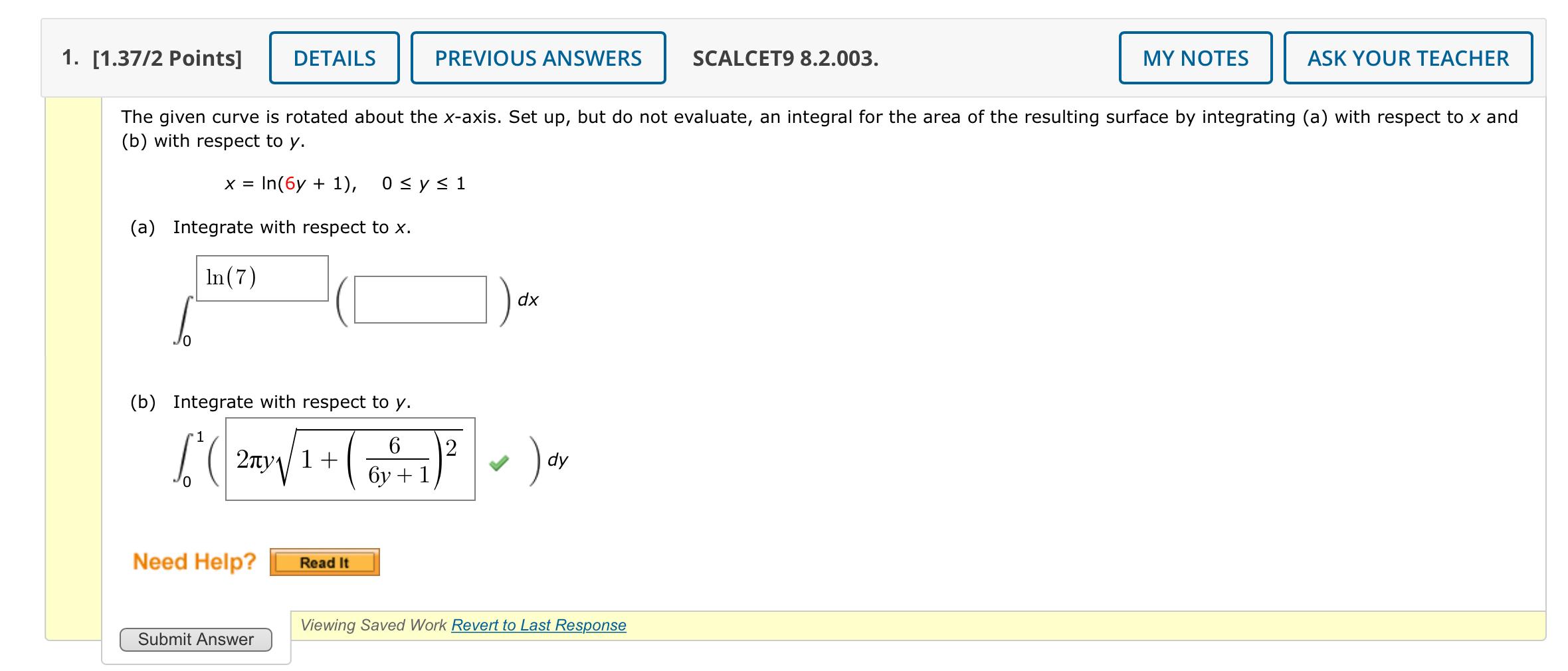 solved-the-given-curve-is-rotated-about-the-x-axis-set-up-chegg
