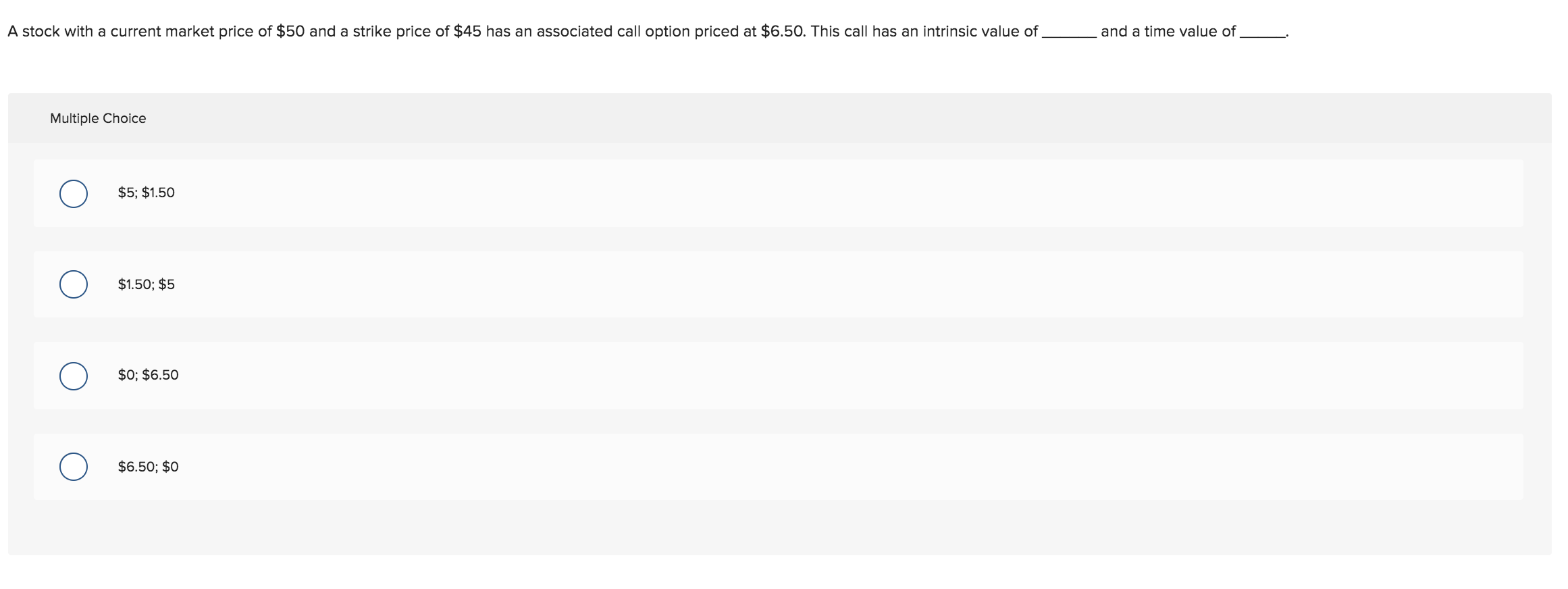 Solved A stock with a current market price of $50 and a | Chegg.com