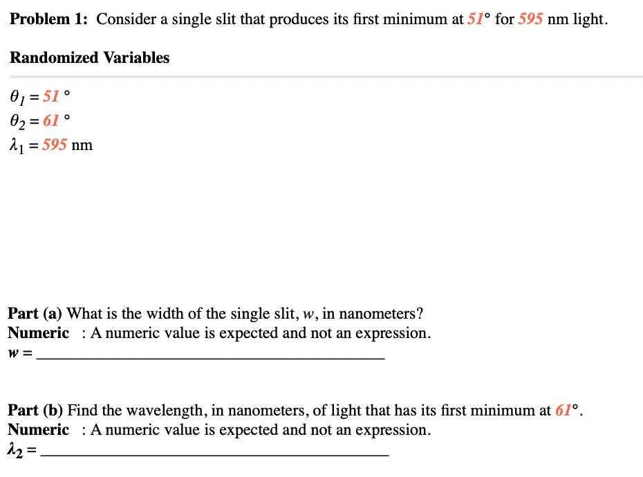 Solved Problem 1: Consider a single slit that produces its | Chegg.com