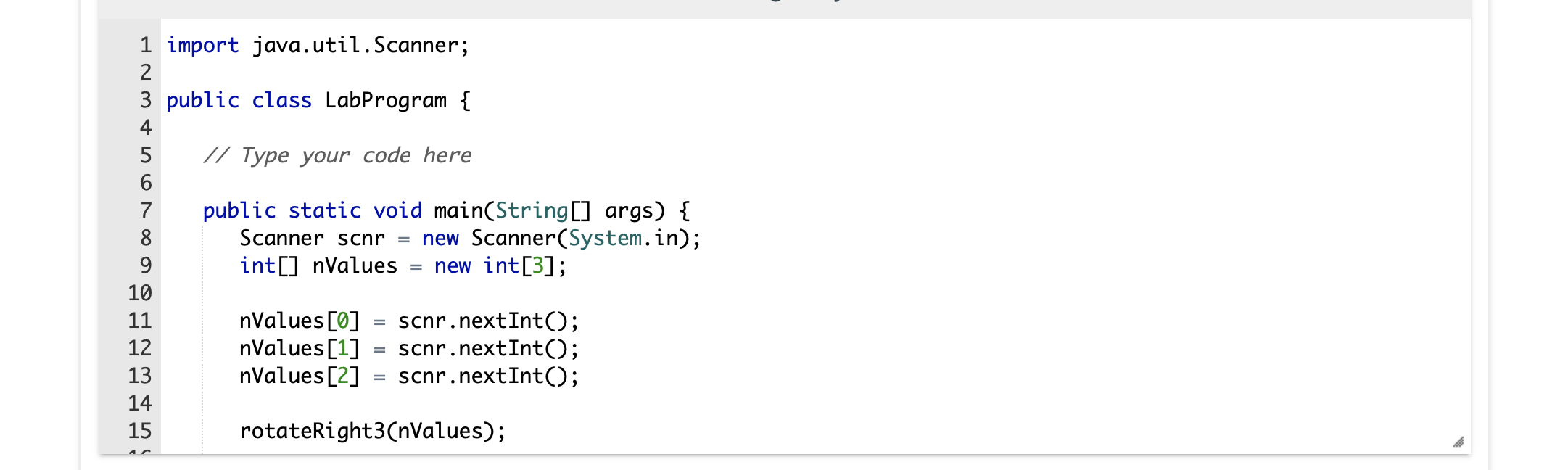 Solved Given an integer array containing three integers, | Chegg.com