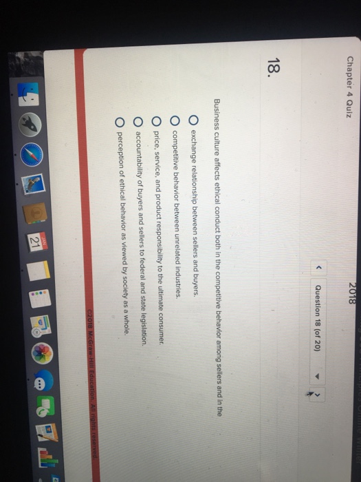 Solved Question 17 (of 20) 17 What does a code of ethics | Chegg.com