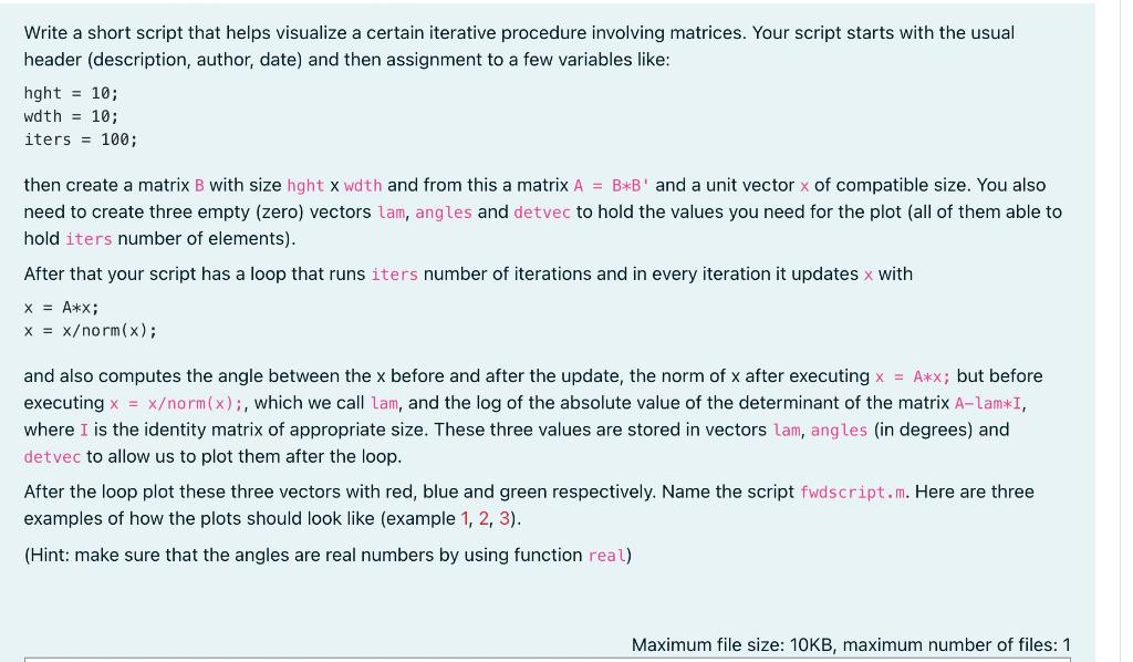 Solved Write a short script that helps visualize a certain | Chegg.com
