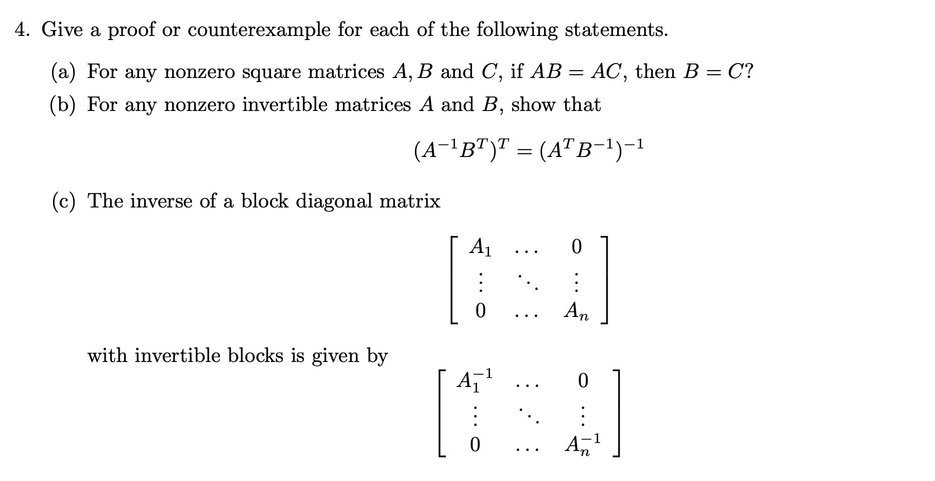 Solved 4. Give A Proof Or Counterexample For Each Of The | Chegg.com