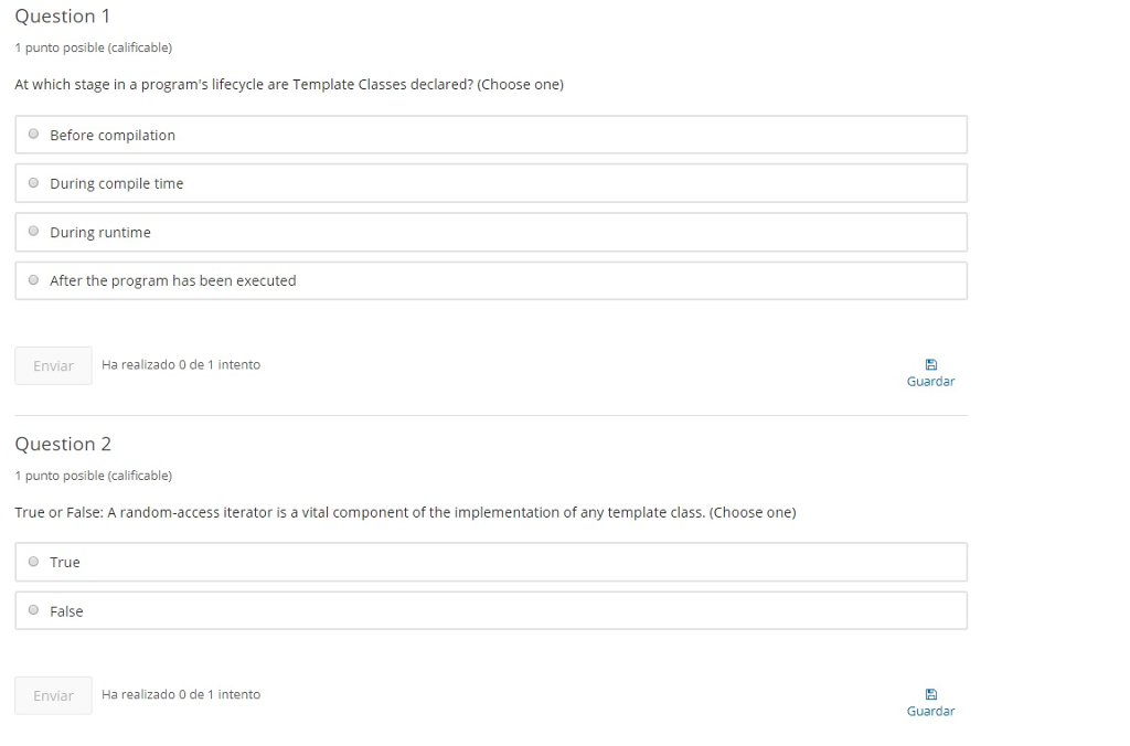 Solved Question 1 1 Punto Posible calificable At Which Chegg