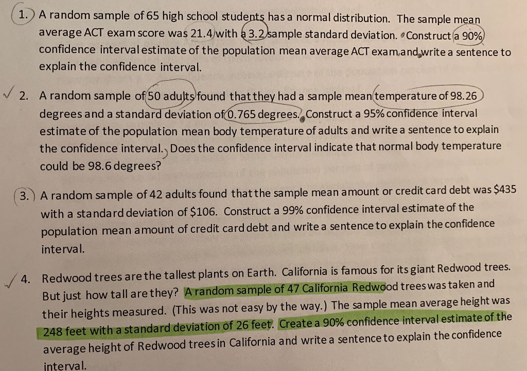 Solved 1. A Random Sample Of 65 High School Students Has A 