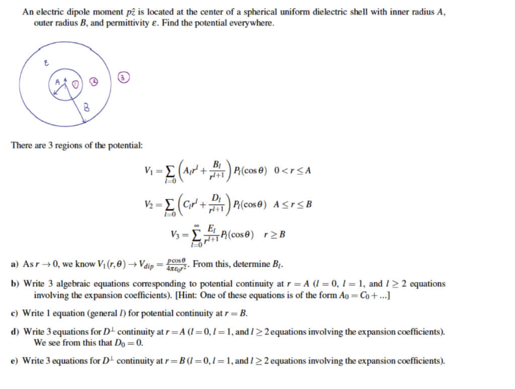 An Electric Dipole Moment Pe Is Located At The Cen Chegg Com