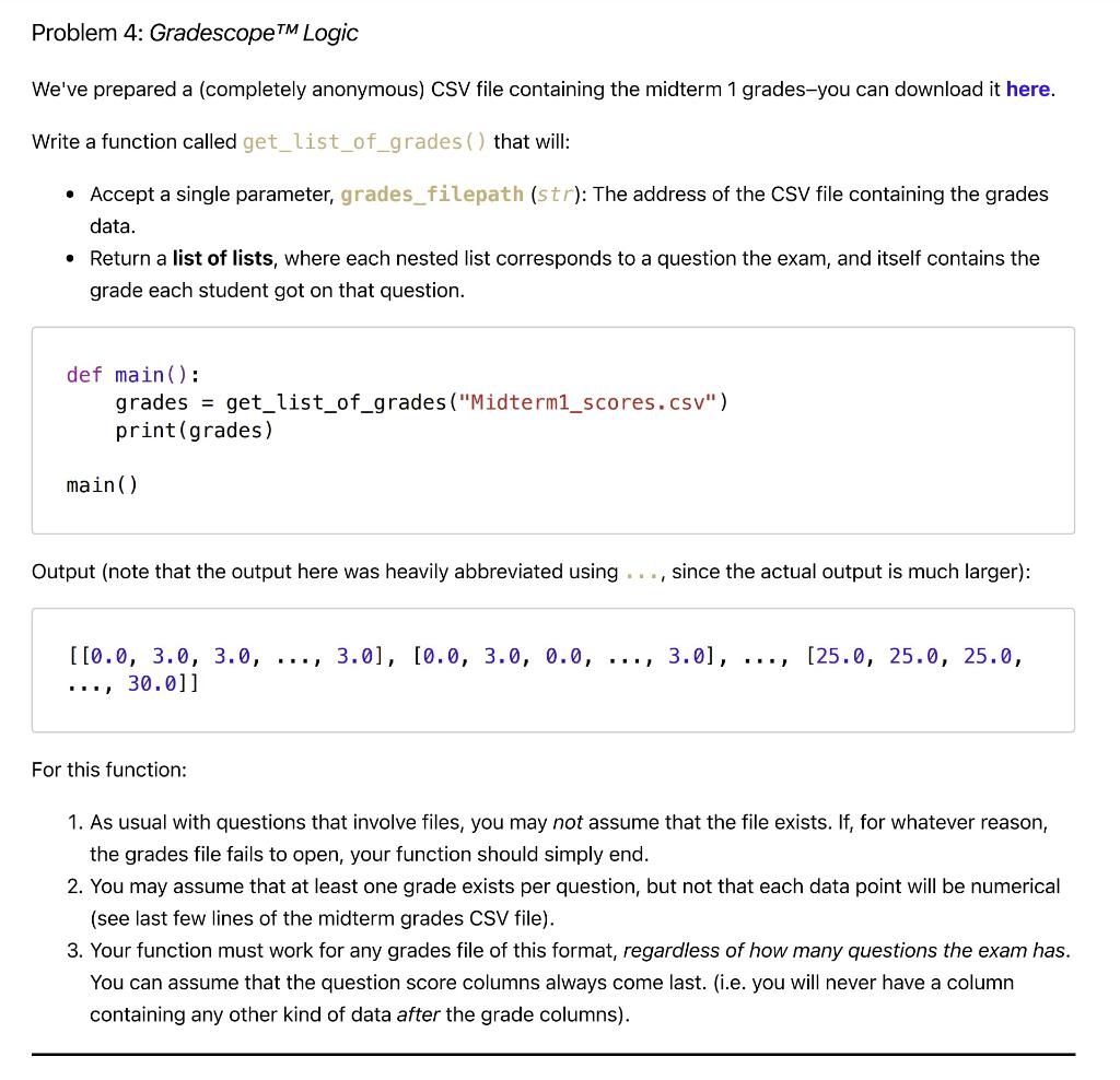Solved REMINDER: Do not use any Python structures that we | Chegg.com