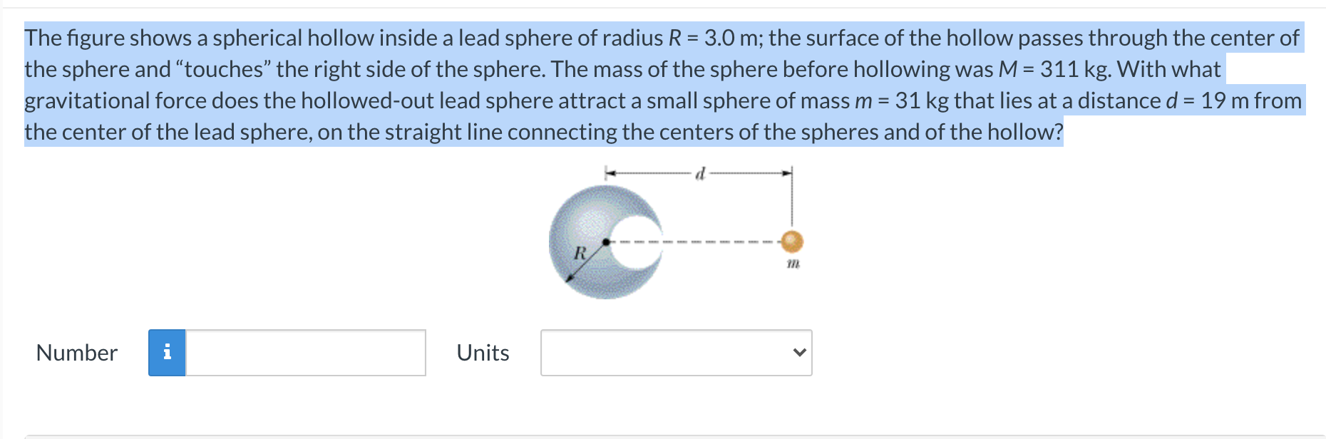 Solved The figure shows a spherical hollow inside a lead | Chegg.com