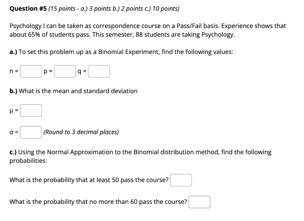 Solved Question #5 (15 points - a.) 3 points b.) 2 points | Chegg.com