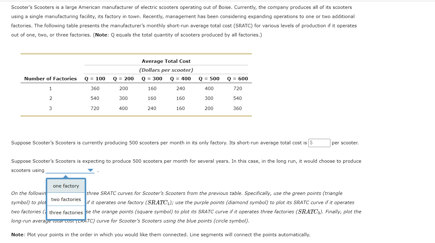 Solved Scooter's Scooters is a large American manufacturer