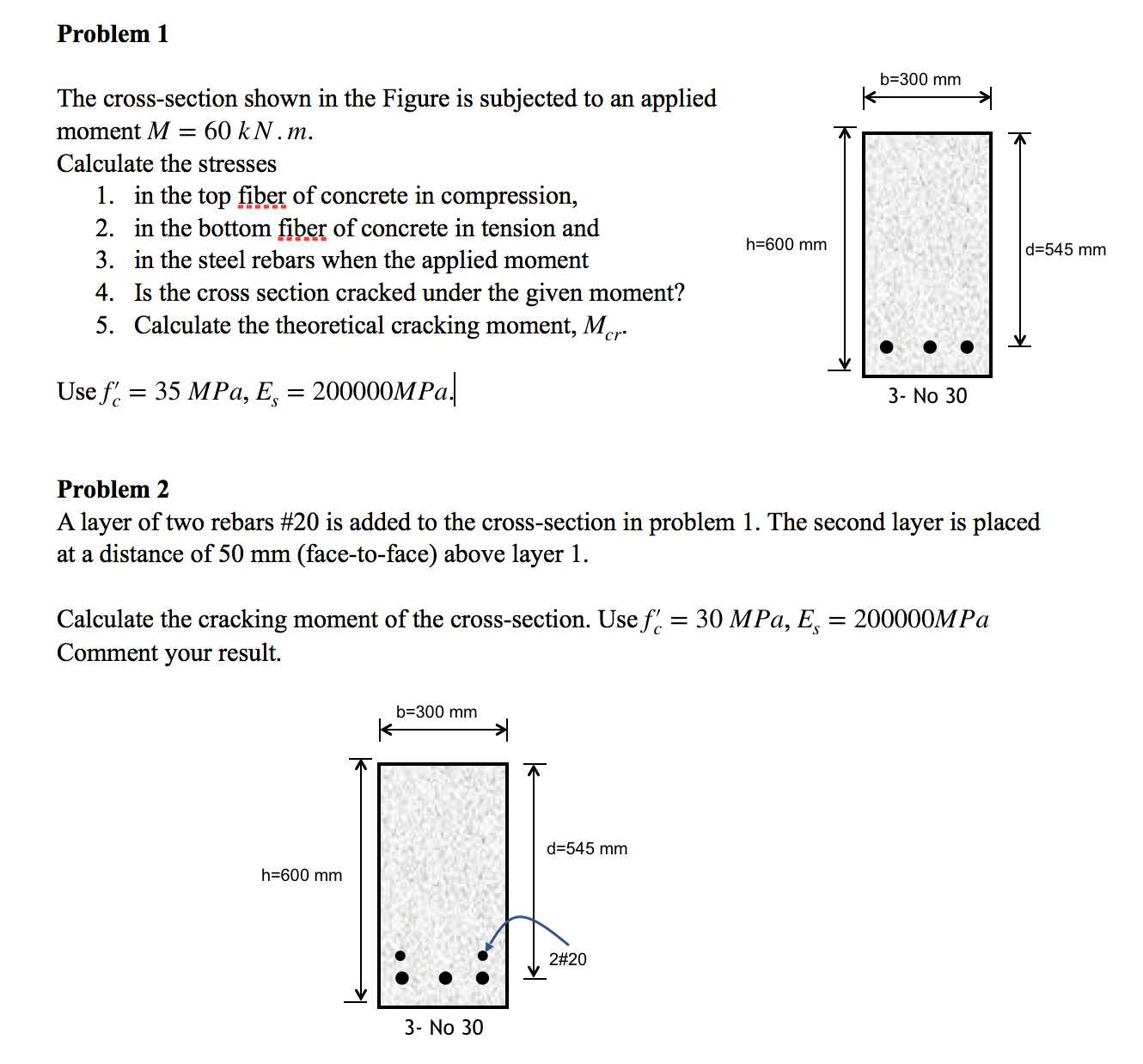 Solved Problem 1 B=300 Mm The Cross-section Shown In The 