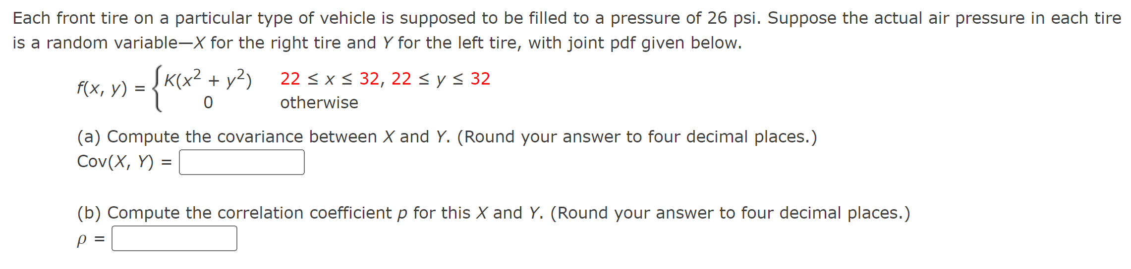 Solved Each Front Tire On A Particular Type Of Vehicle Is | Chegg.com