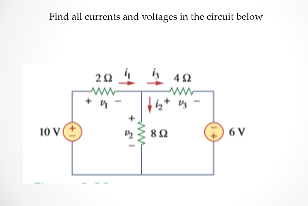 Solved Find all currents and voltages in the circuit below | Chegg.com