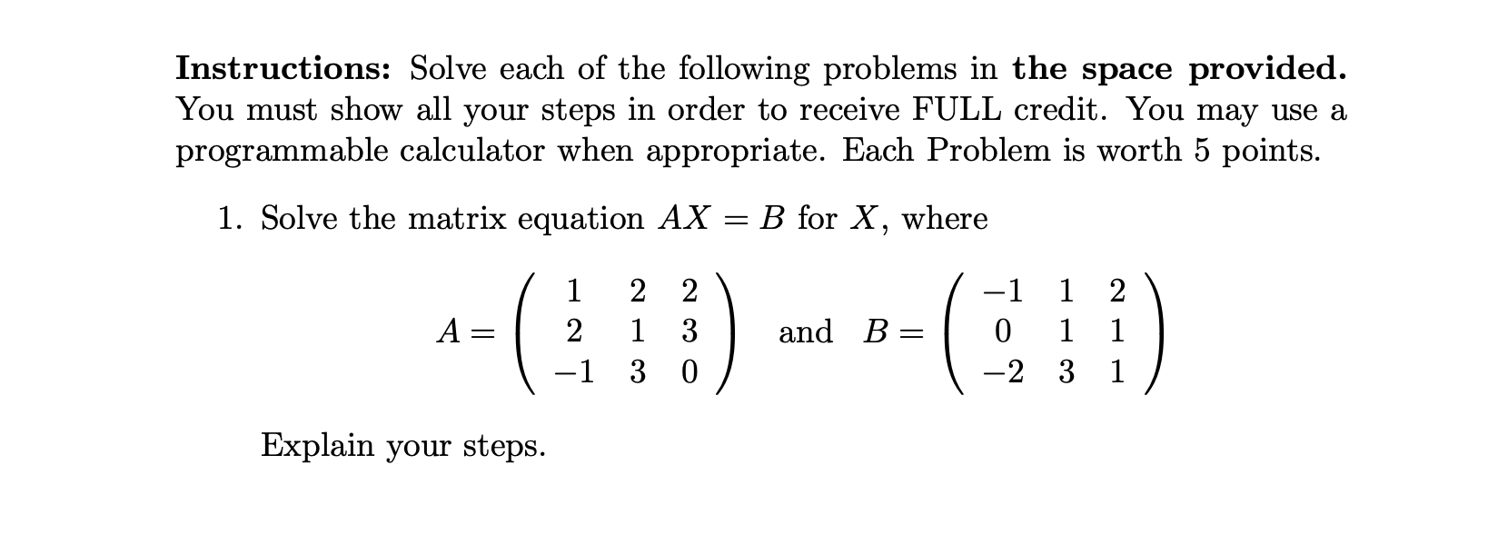 Solved Instructions: Solve Each Of The Following Problems In | Chegg.com