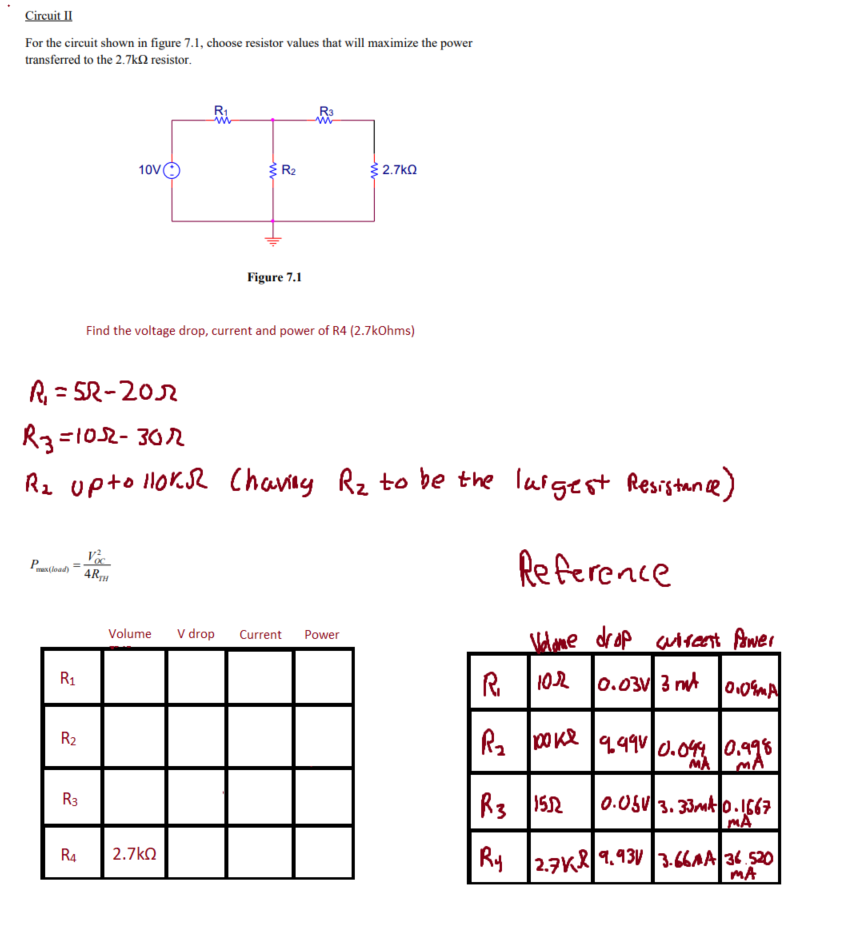 Solved Circuit II For the circuit shown in figure 7.1, | Chegg.com