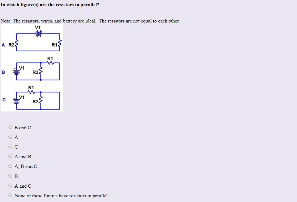 Solved Which of the resistors in the diagram are in