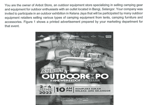Solved You are the owner of Anbot Store, an outdoor | Chegg.com