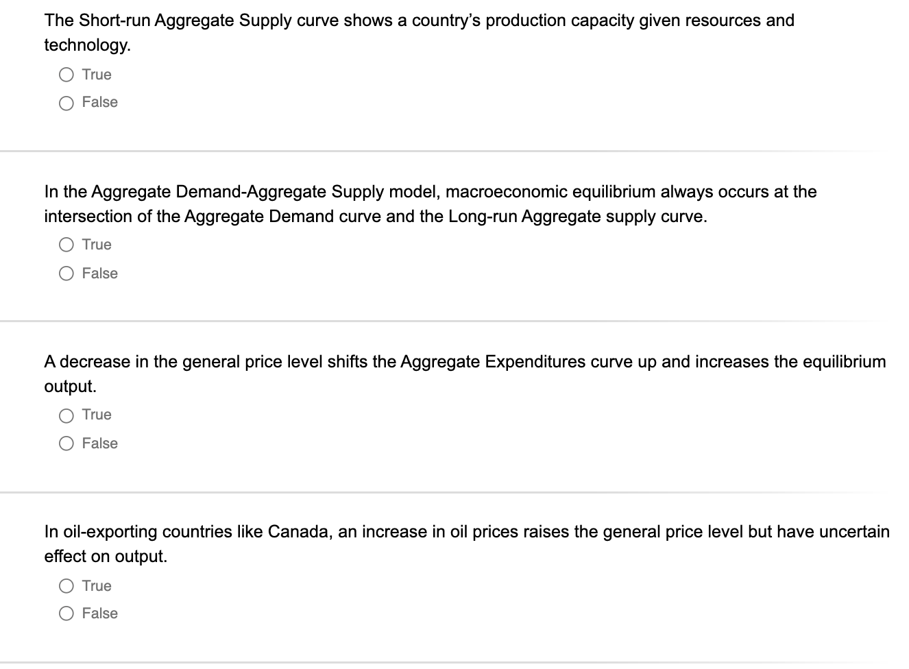 Solved The Short-run Aggregate Supply curve shows a | Chegg.com