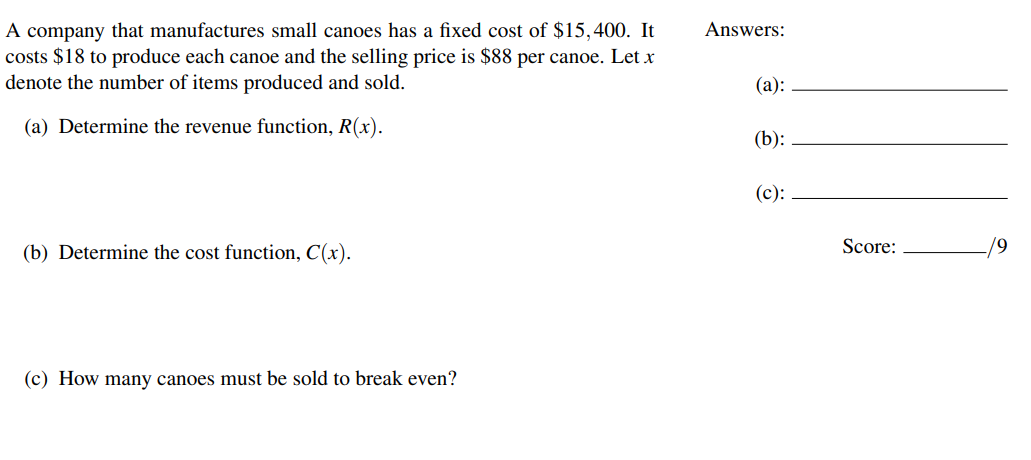 Solved Answers: A company that manufactures small canoes has | Chegg.com