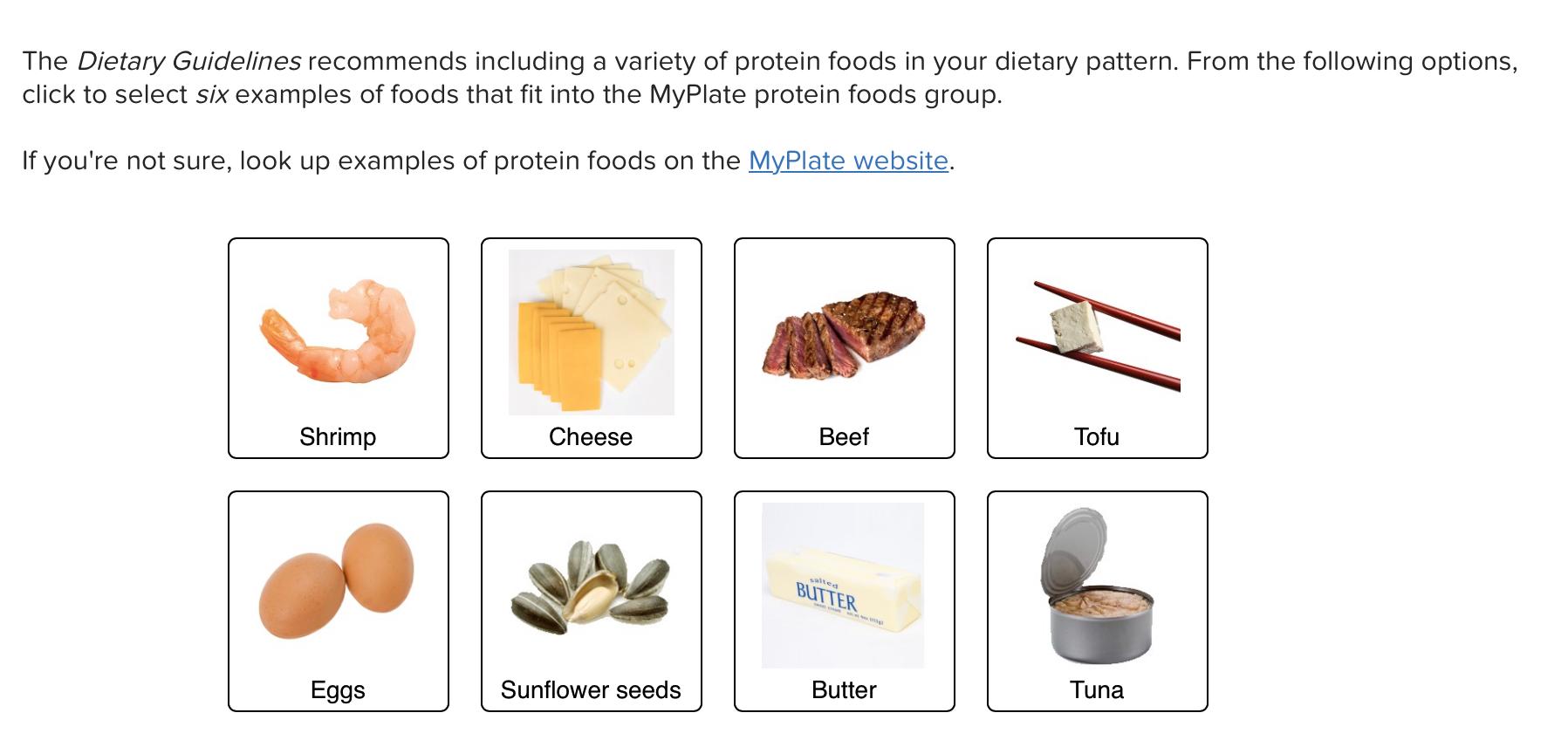 examples of proteins in food