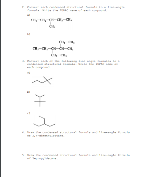 Solved 1. Convert each of the following structural Formulas | Chegg.com