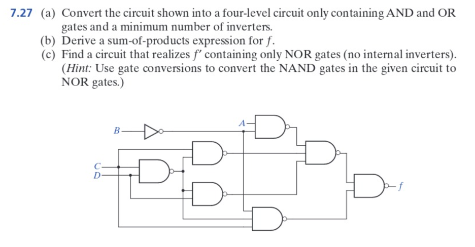 Convert the circuit shown into a four-level circuit