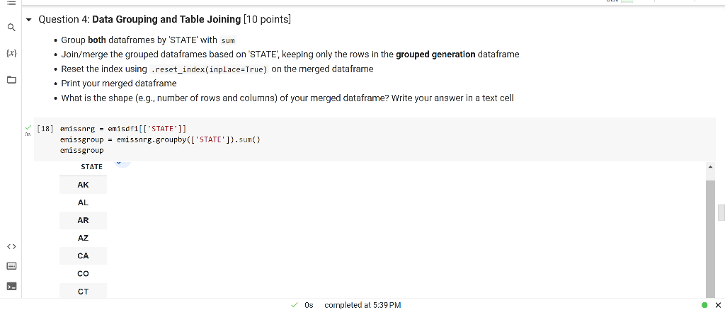Create a barplot showing the 'SO2' for each state, | Chegg.com