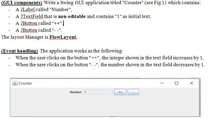 Solved (GUI components) Write a Swing GUI application titled | Chegg.com