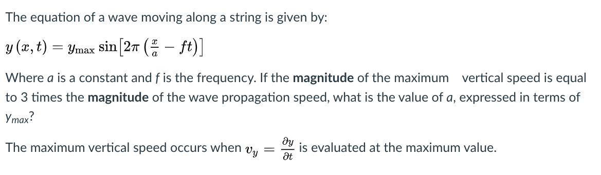 Solved The Equation Of A Wave Moving Along A String Is Given 